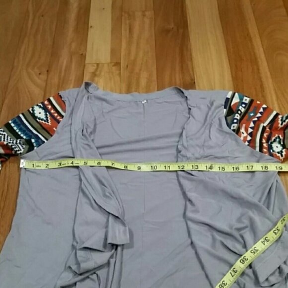 Drape Front Knit sleeve cardigan top - Picture 5 of 7